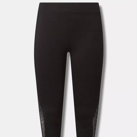 ❤️NWT VINTAGE TORRID RHINESTONE MESH SIDE PANEL LEGGING - FULL LENGTH PLUS SIZE - Picture 10 of 12
